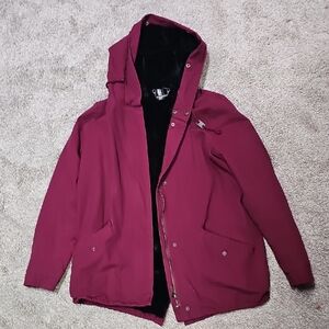 Jou Jou Deep Red Hooded Coat